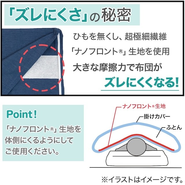 楽天市場】ひもなしラクラク掛ふとんカバー(NグリップNホテルセレクト