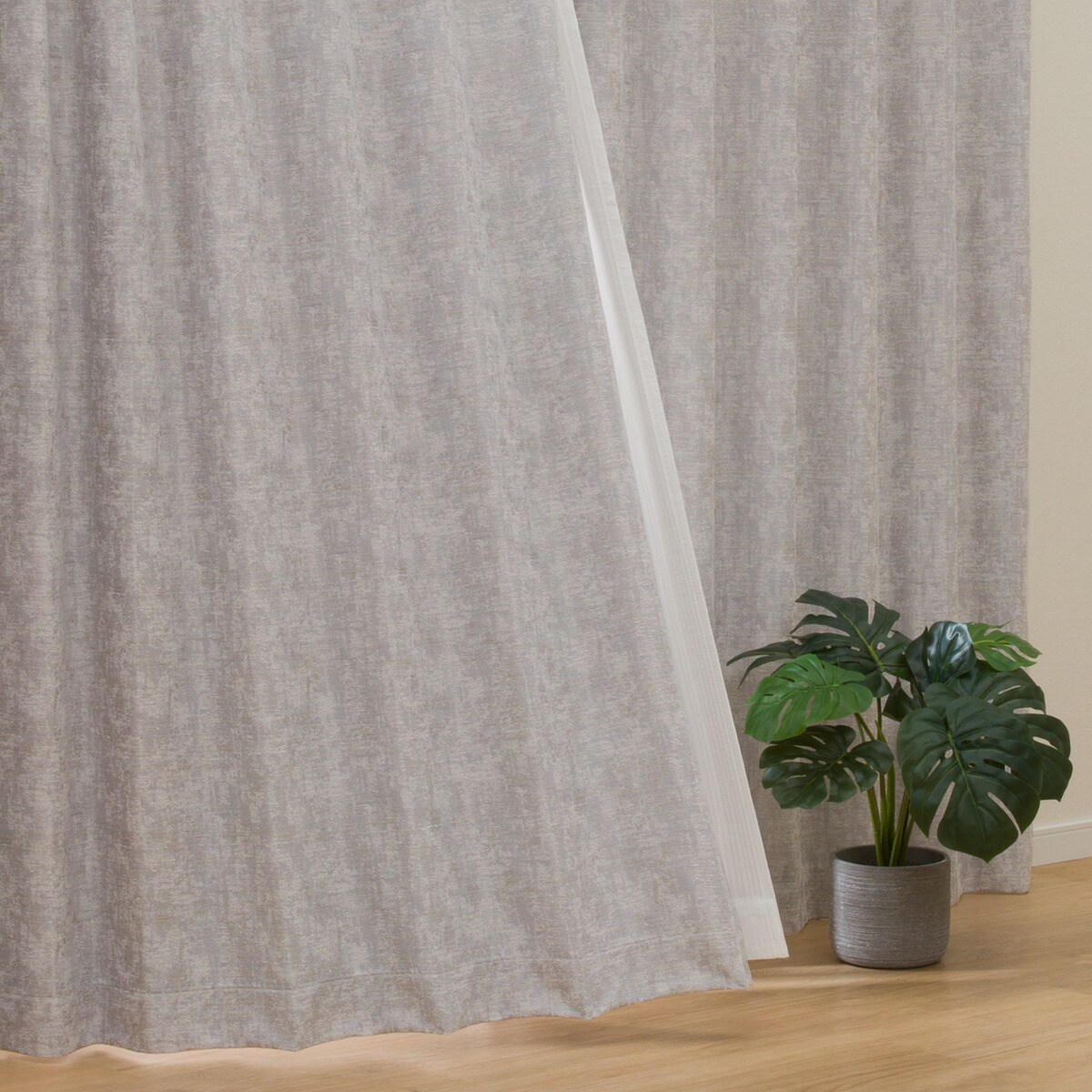 楽天市場】裏地付き遮光2級・遮熱カーテン(RK015 グレー) ニトリ
