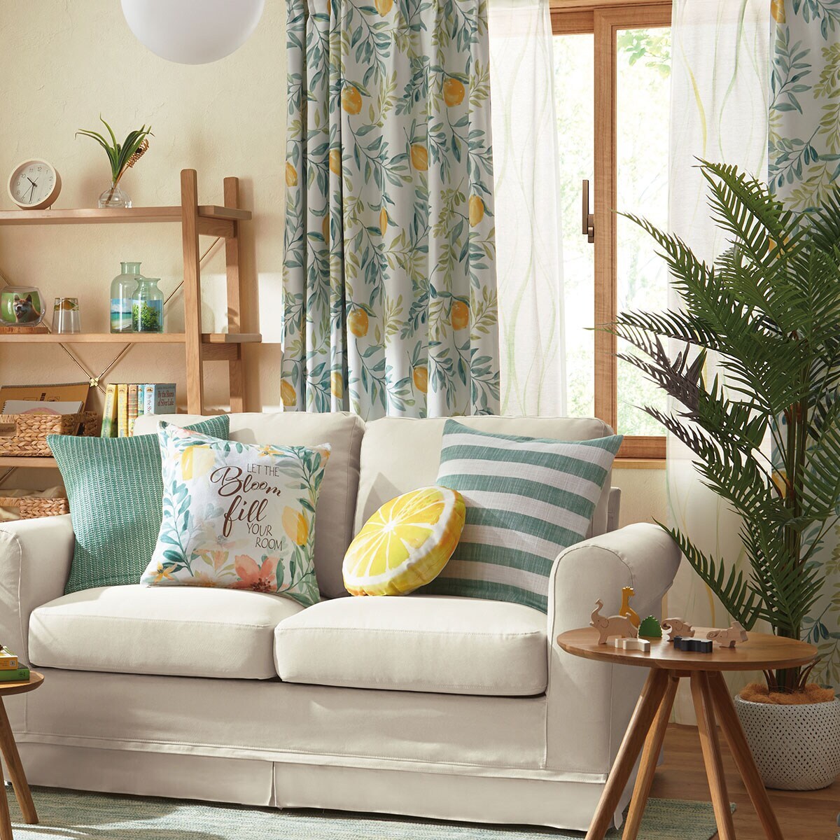 楽天市場】遮光2級・遮熱カーテン (レモンリーフ グリーン) ニトリ