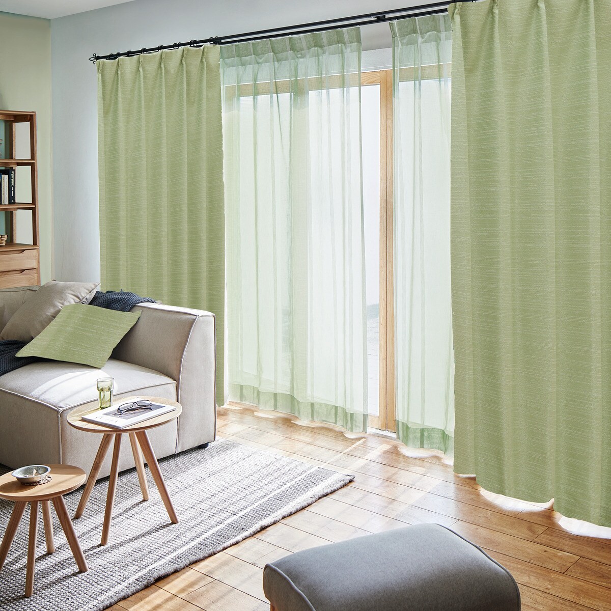 楽天市場】裏地付き遮光2級・遮熱カーテン(RK022 グリーン) ニトリ