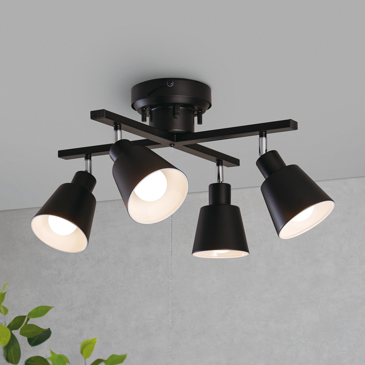 楽天市場】[幅52.5cm] 4灯シーリングライト (LI-ZU X ブラック) ニトリ