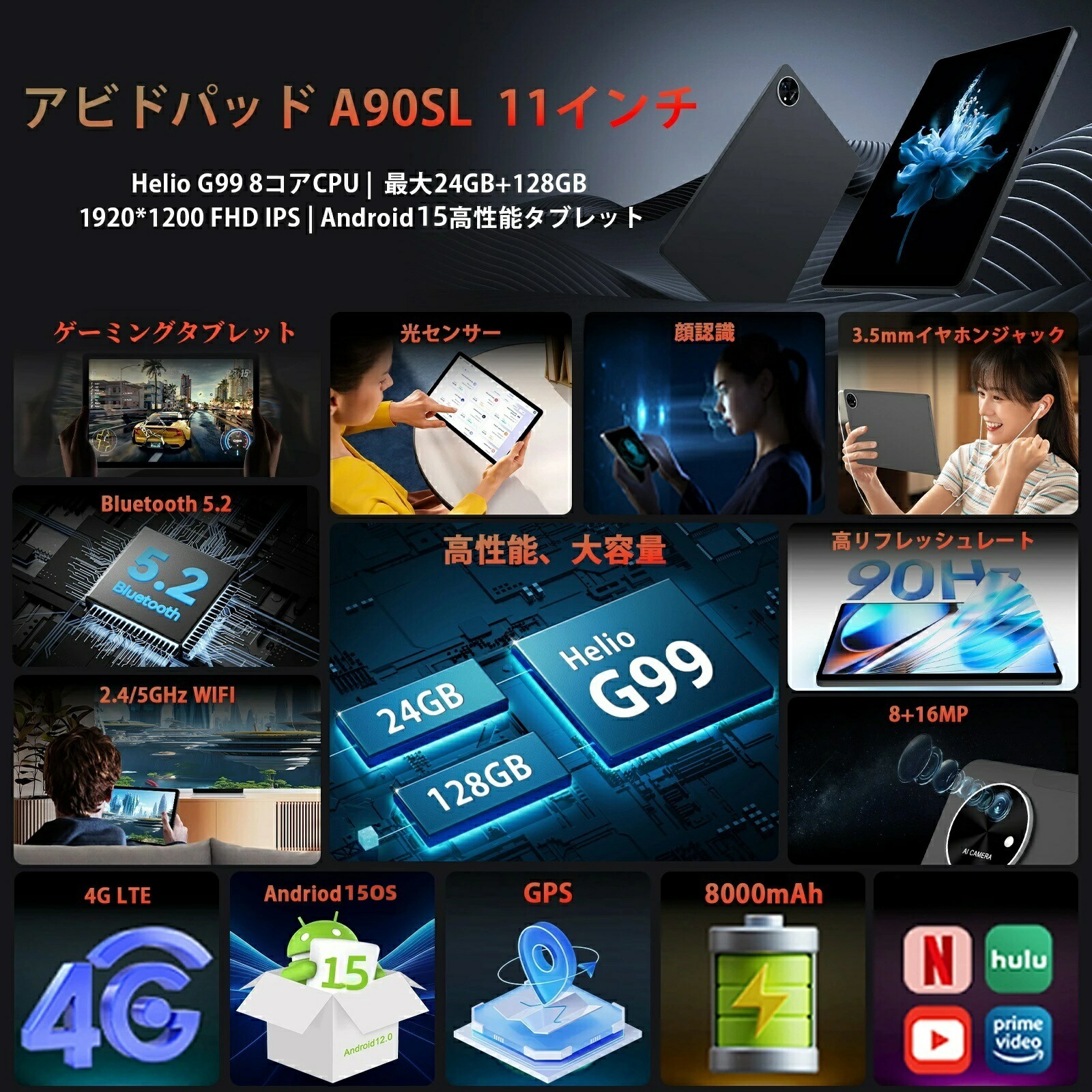 楽天市場】クーポンで19000円 android 15 Avidpad A90SL ☆ Helio G99