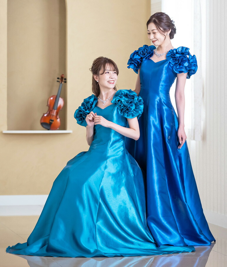 楽天市場】演奏会 ロングドレス 演奏会用ドレス カラードレス フリル袖
