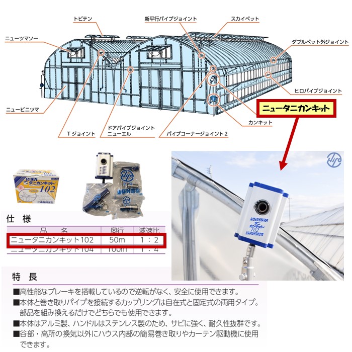 楽天市場】ニュータニカンキット102 50m用 東都興業 農業用