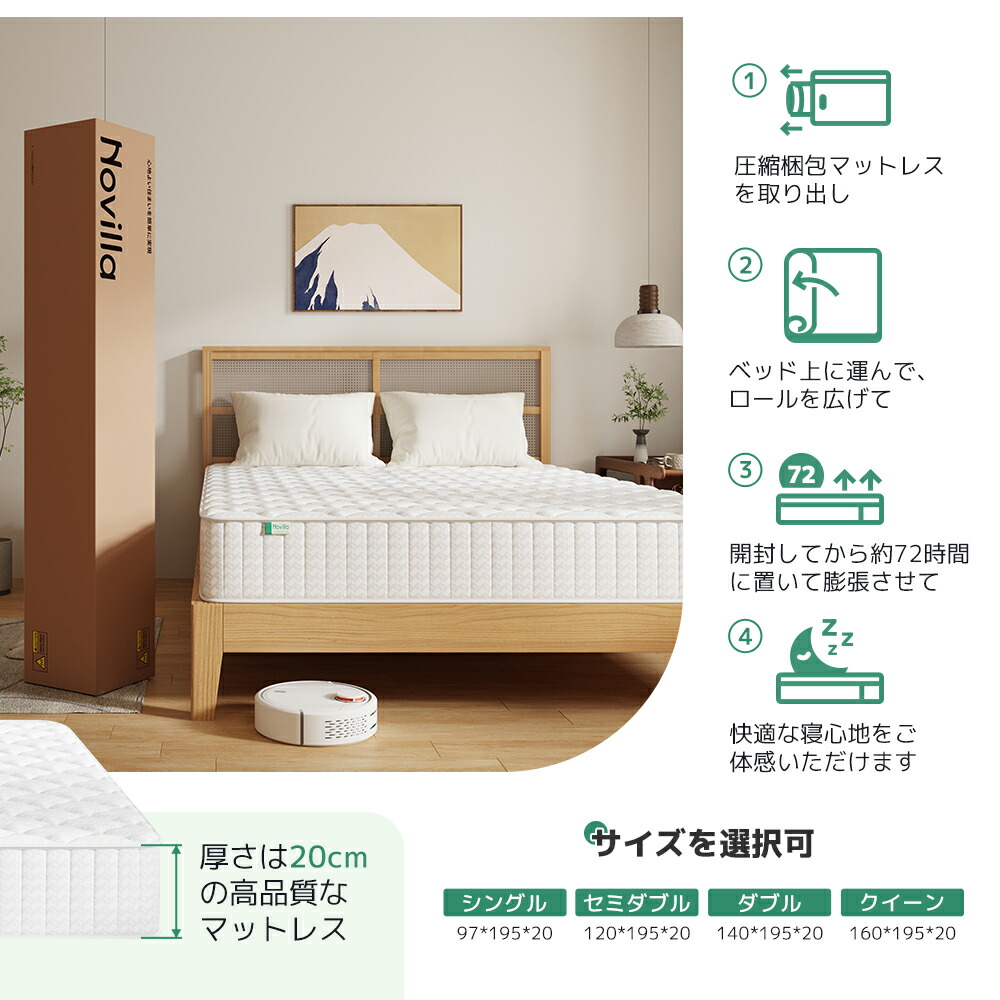楽天市場】【楽天スーパーSALE58％OFF&P5倍期間】Novilla マットレス