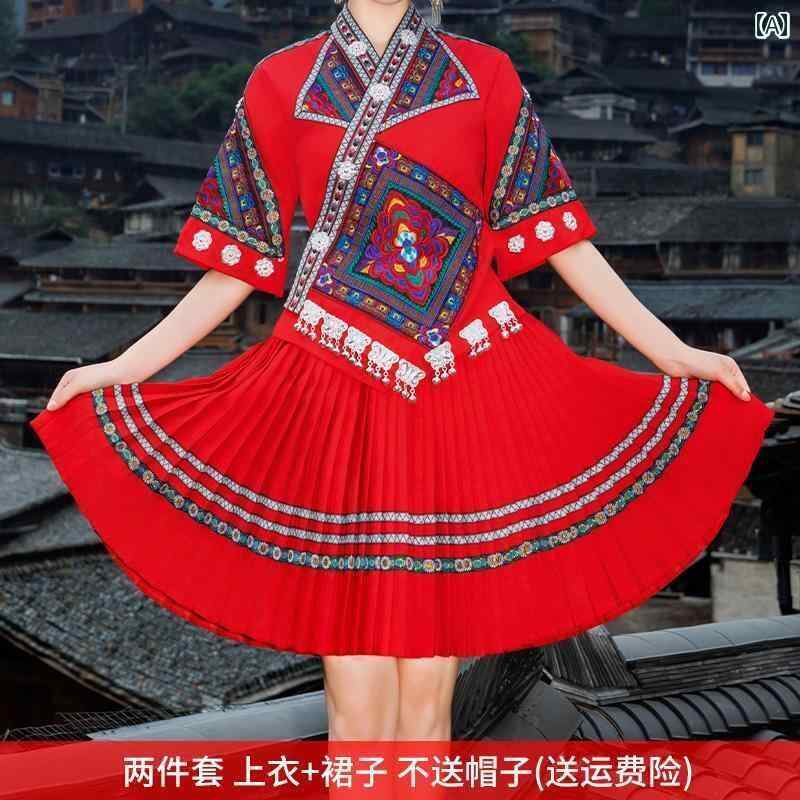 楽天市場】中国 民族衣装 春秋 ミャオ族 大人 レディース 大きめサイズ