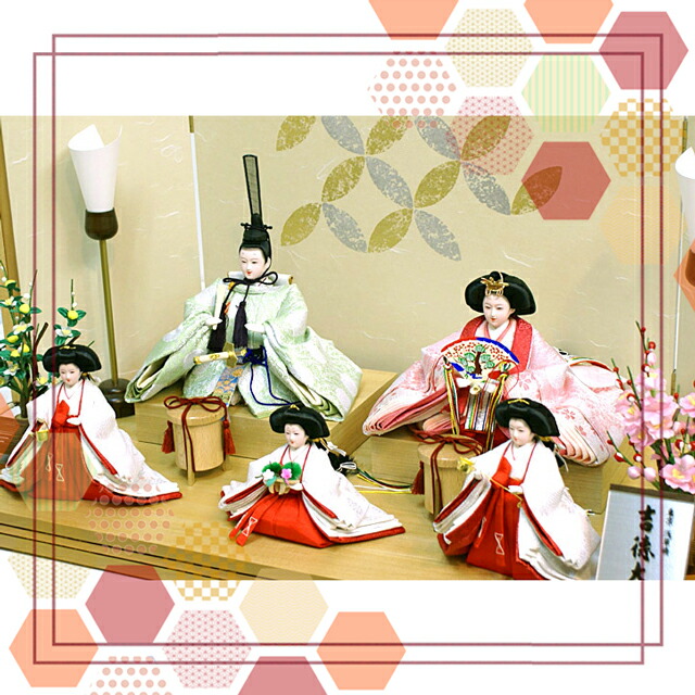 楽天市場】雛人形 吉徳大光 リフレクションズ屏風 三人官女 五人