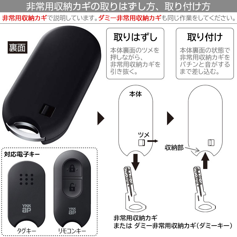 楽天市場】【在庫あり】YKKAP タグキー ダミー非常用収納カギ付 1個