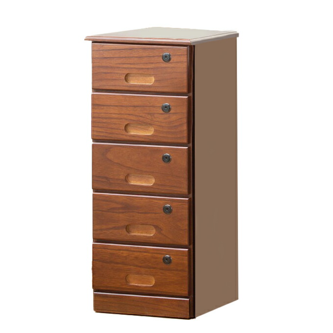 楽天市場】木製 チェスト 鍵付き 5段 幅26cm 奥行35cm 高さ66cm 隠し