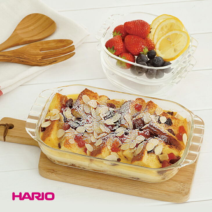 楽天市場】HARIO ハリオ 耐熱ガラス製トースター皿 3個セット 大×1 小