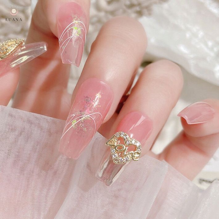 楽天市場】ポイント10倍ネイルパーツ ハート LOVE 2個 ゴールド