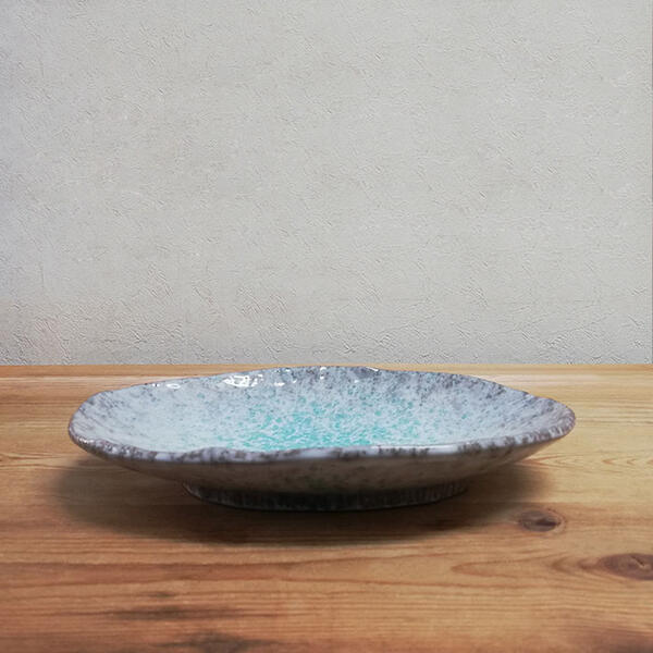 楽天市場】【取寄品】 萬古焼 青釉 8号小判皿中皿 お皿 プレート 楕円