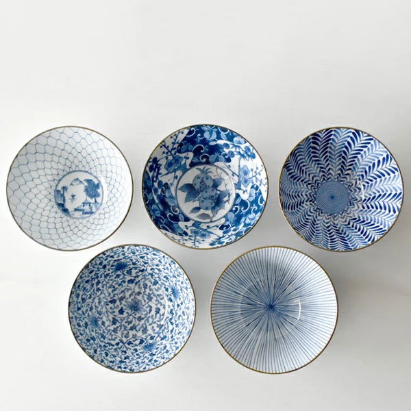 楽天市場】【取寄品】 美濃焼 藍絵変り 反丼揃大きい丼ぶり 丼物