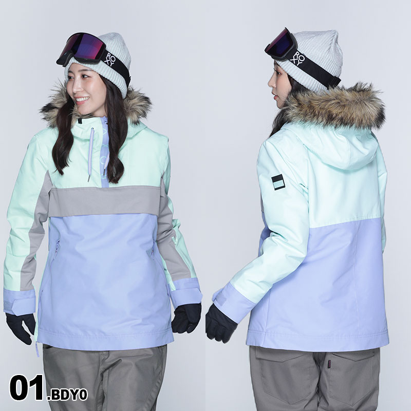 美品】ROXY スノボウェア 上下セット 総柄 小花柄 キャメルブラウン S