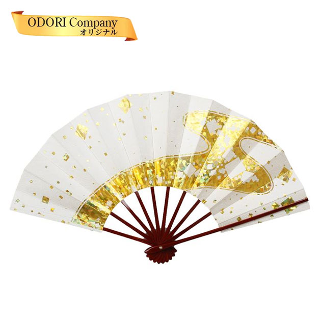 楽天市場】舞扇子 踊り用 扇子 ホログラム箔 タメ塗 白地 金流水に小石
