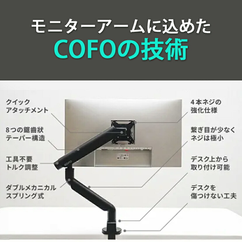 楽天市場】COFO無重力モニターアームPro デュアル 2画面 ダブル
