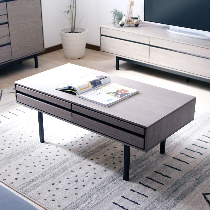 楽天市場】木製脚タイプ 引き出し付き センターテーブル リビング