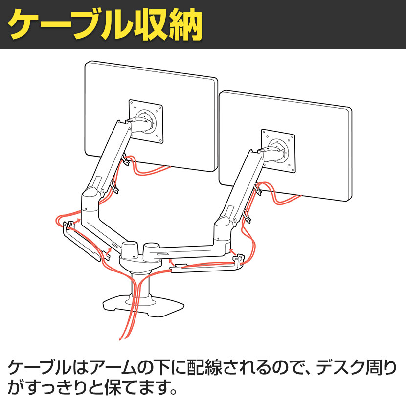 楽天市場】Ergotron エルゴトロン LX デュアルデスクマウントアーム