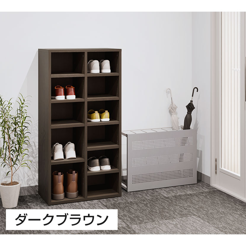 楽天市場】【法人様限定】シューズラック 下駄箱 2列6段 12人用 木製