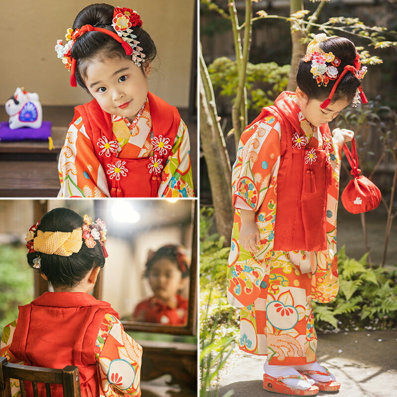 楽天市場】七五三 着物 レンタル 3歳 フルセット アンティーク 正絹