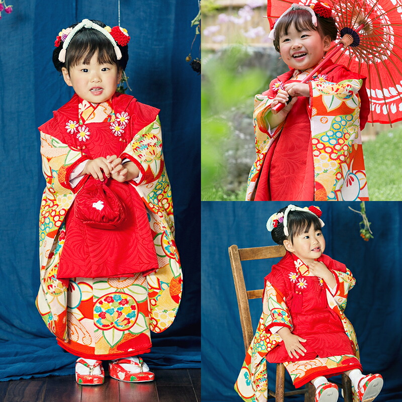 楽天市場】七五三 着物 レンタル 3歳 フルセット アンティーク 正絹