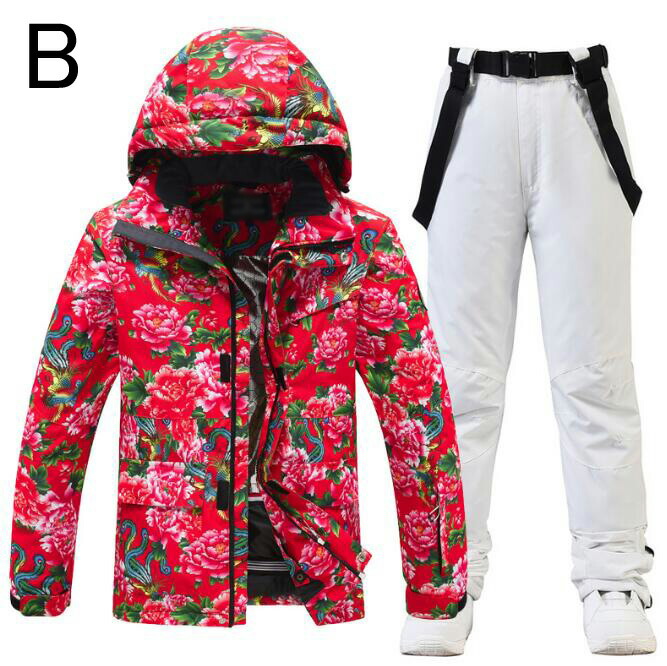 楽天市場】【新作セール】男女兼用 スキーウェア 暖かい 花柄 スノボー