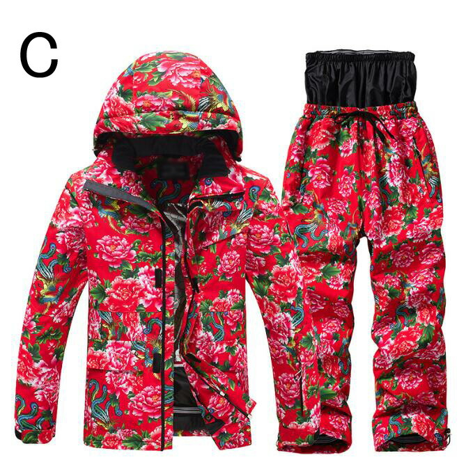 楽天市場】【新作セール】男女兼用 スキーウェア 暖かい 花柄 スノボー