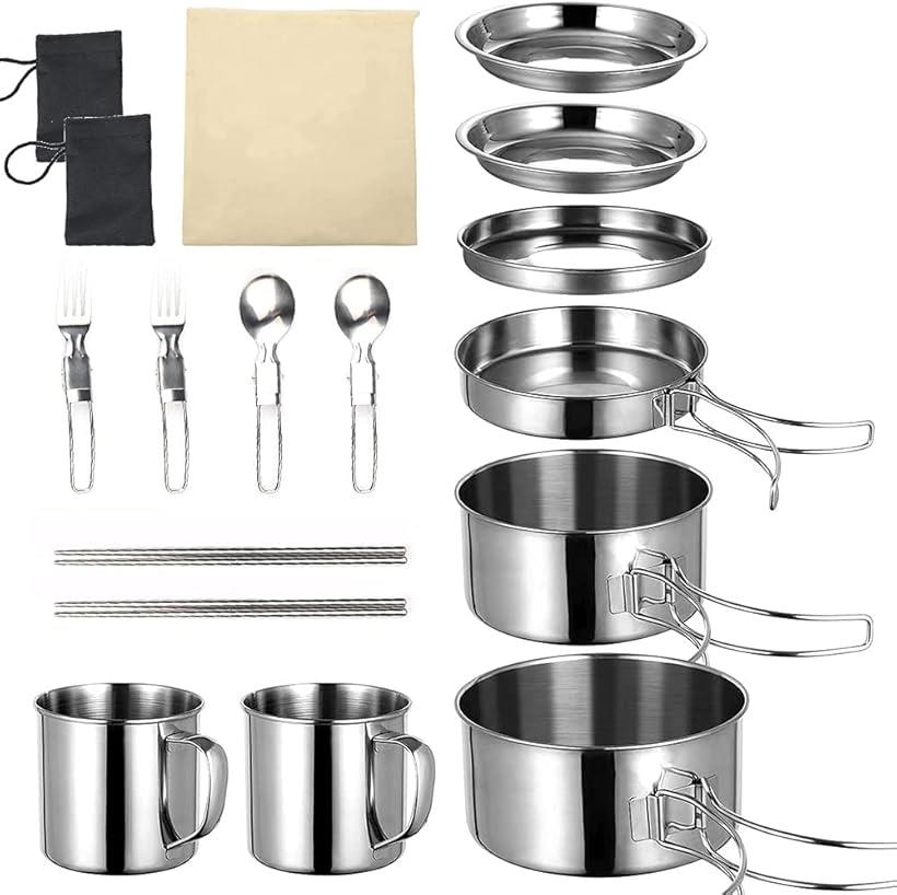 楽天市場】アウトドアクッカー 14点セット キャンプ 鍋 皿 食器セット