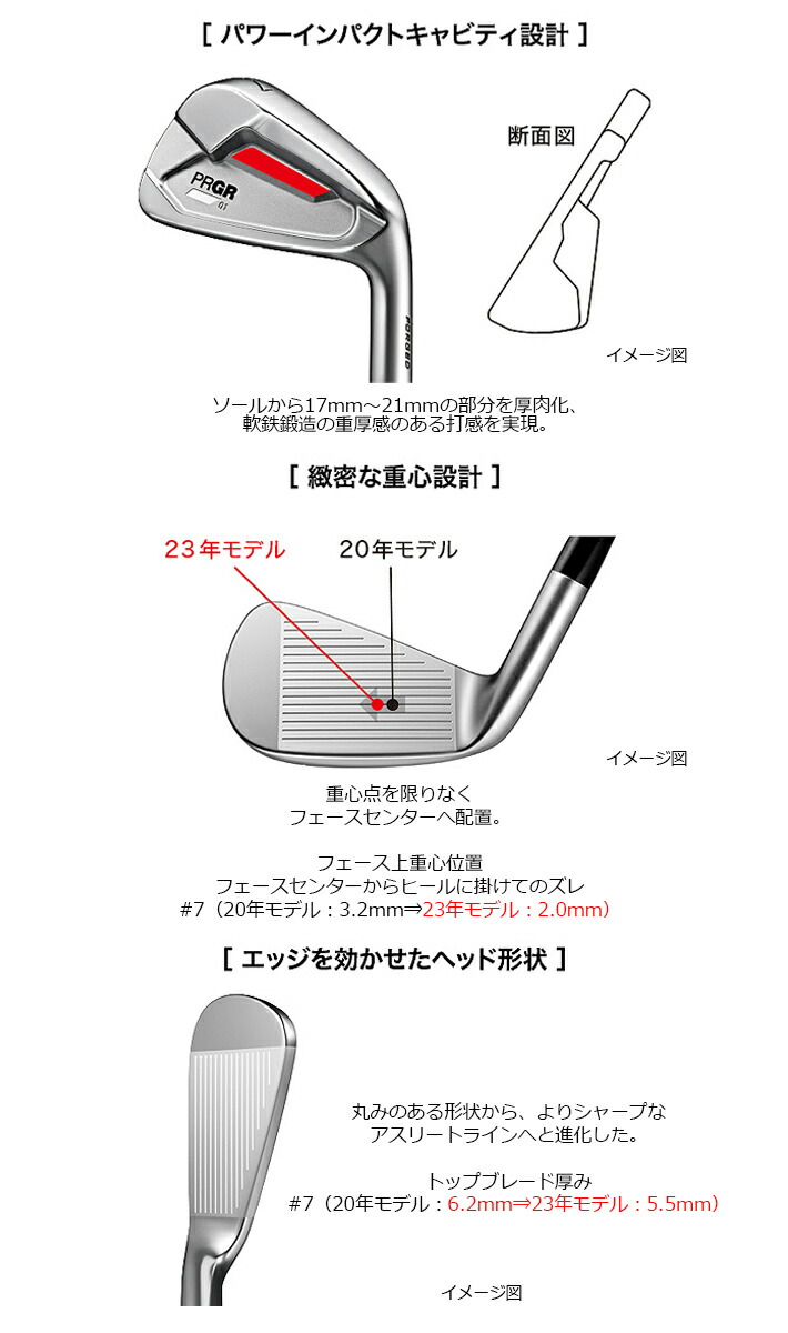 楽天市場】プロギア 01 アイアン セット 23 PRGR 01 IRON 5本(#6-#9,P
