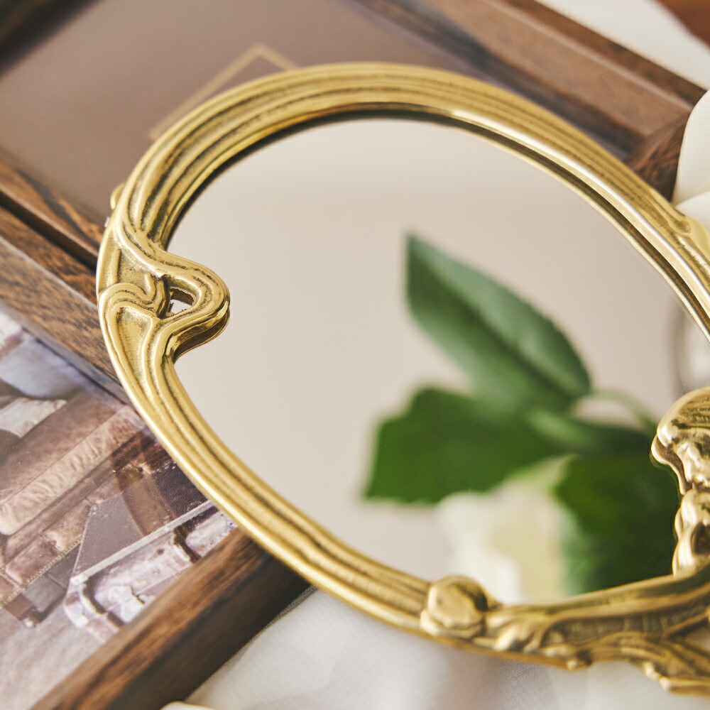 楽天市場】【st59p】イタリア製,真鍮製ハンドミラー,アンティーク調