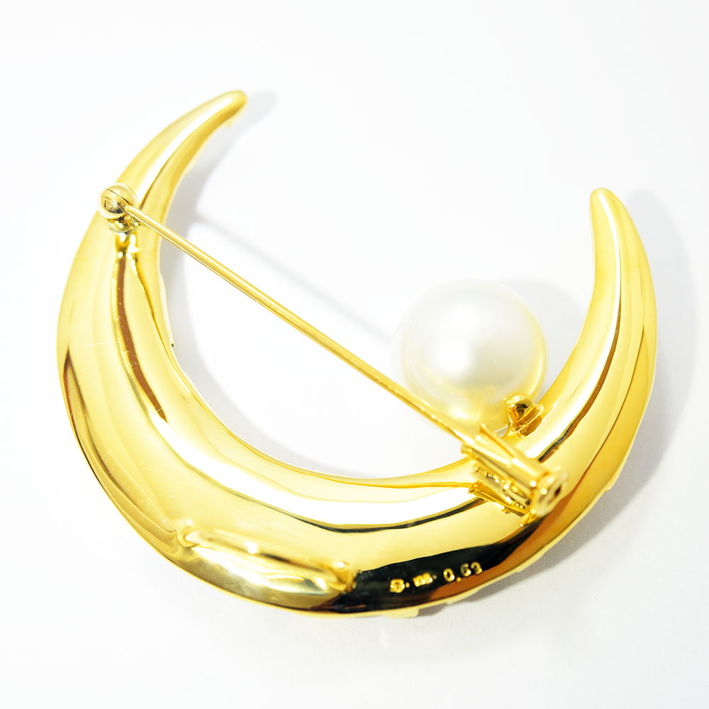 楽天市場】ミキモト ブローチ MIKIMOTO 月 ムーン 真珠 パール 10.8mm