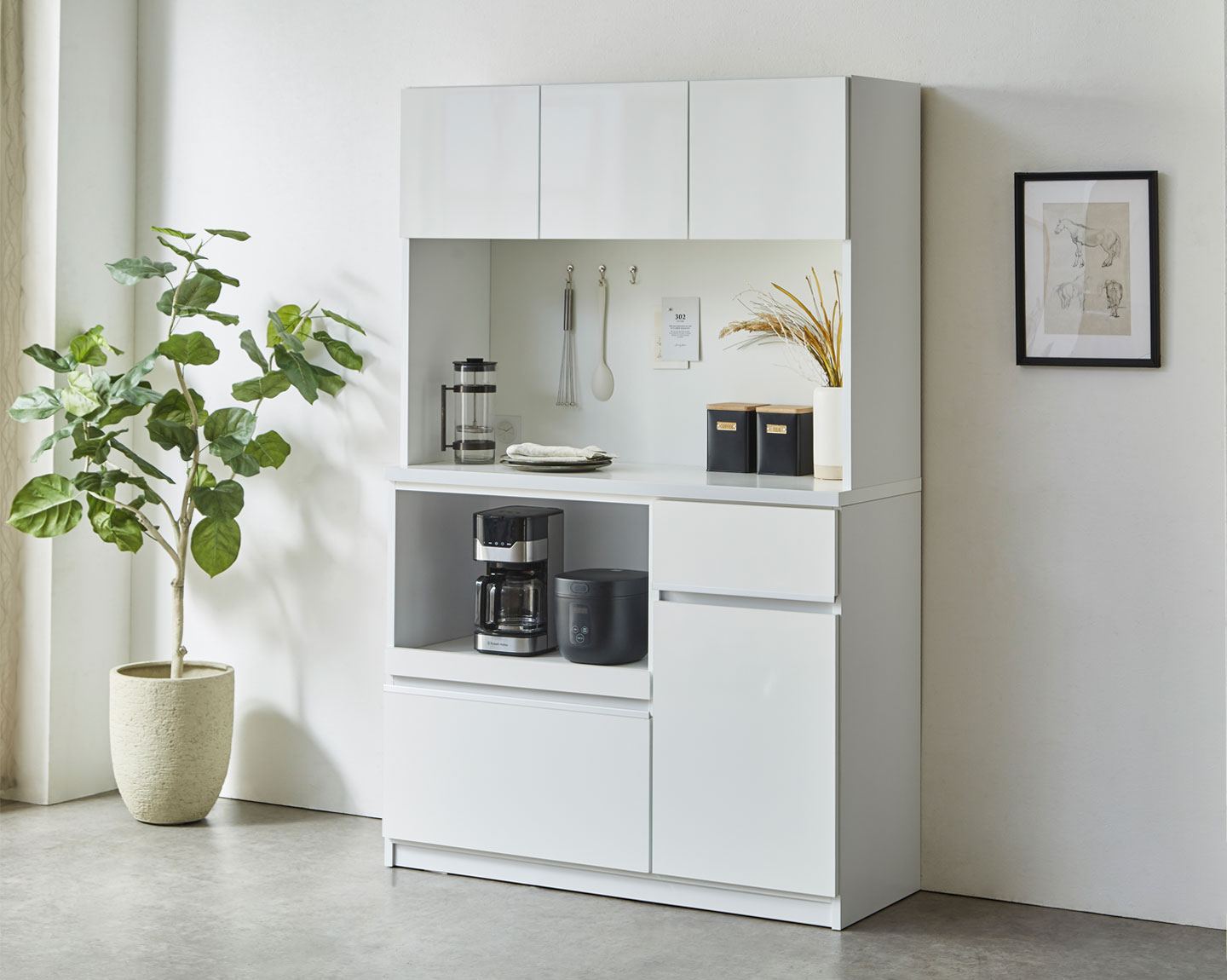 K782 手作り家具工房日本の匠 キッチンボード 食器棚 W120cm 楽天市場