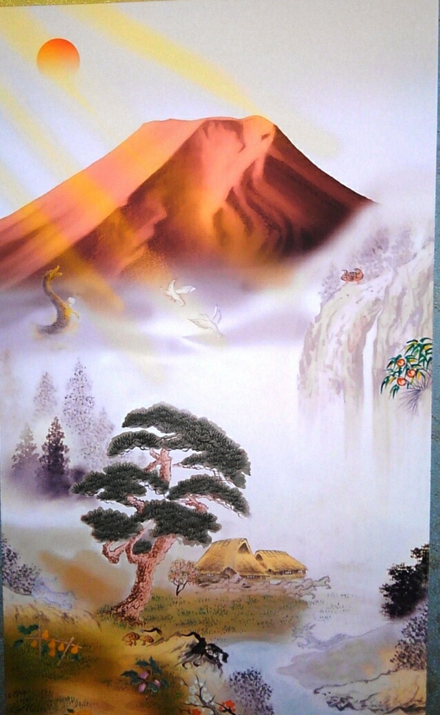 楽天市場】掛け軸 開運万全図 尺五サイズ（幅54.5×高さ約190センチ