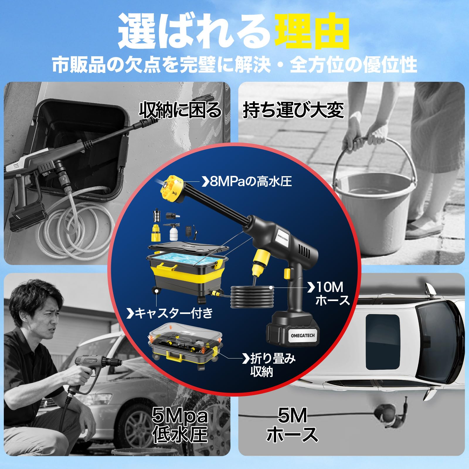 楽天市場】楽天1位50冠常連【高圧洗浄機 20L折り畳みバケツ】国内洗浄