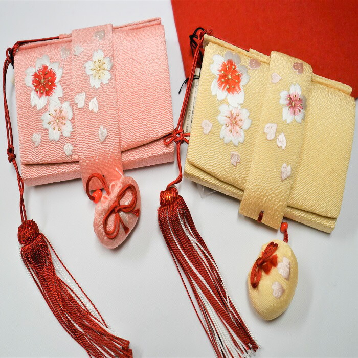 商談中☆上級品☆抹茶 縮緬 刺繍 作り帯と筥迫セット