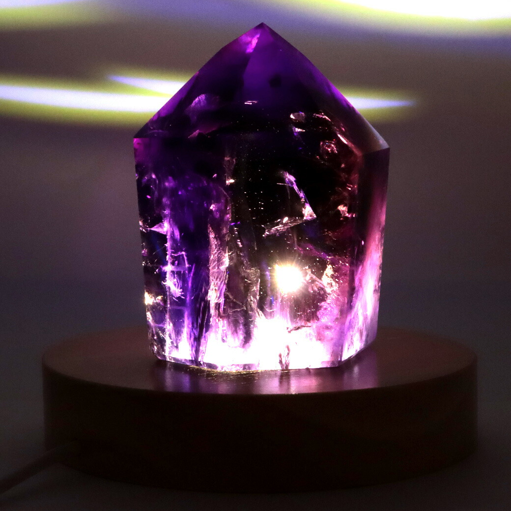 楽天市場】アメジスト 六角柱 ポイント LEDライト付き 1点もの