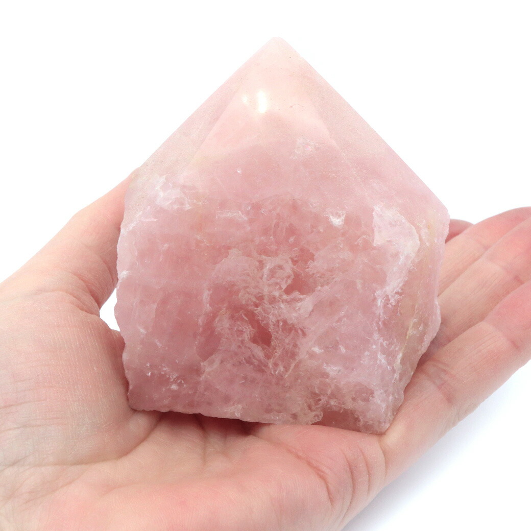 楽天市場】ローズクォーツ ポイント 底切り 紅水晶 原石 315g ブラジル