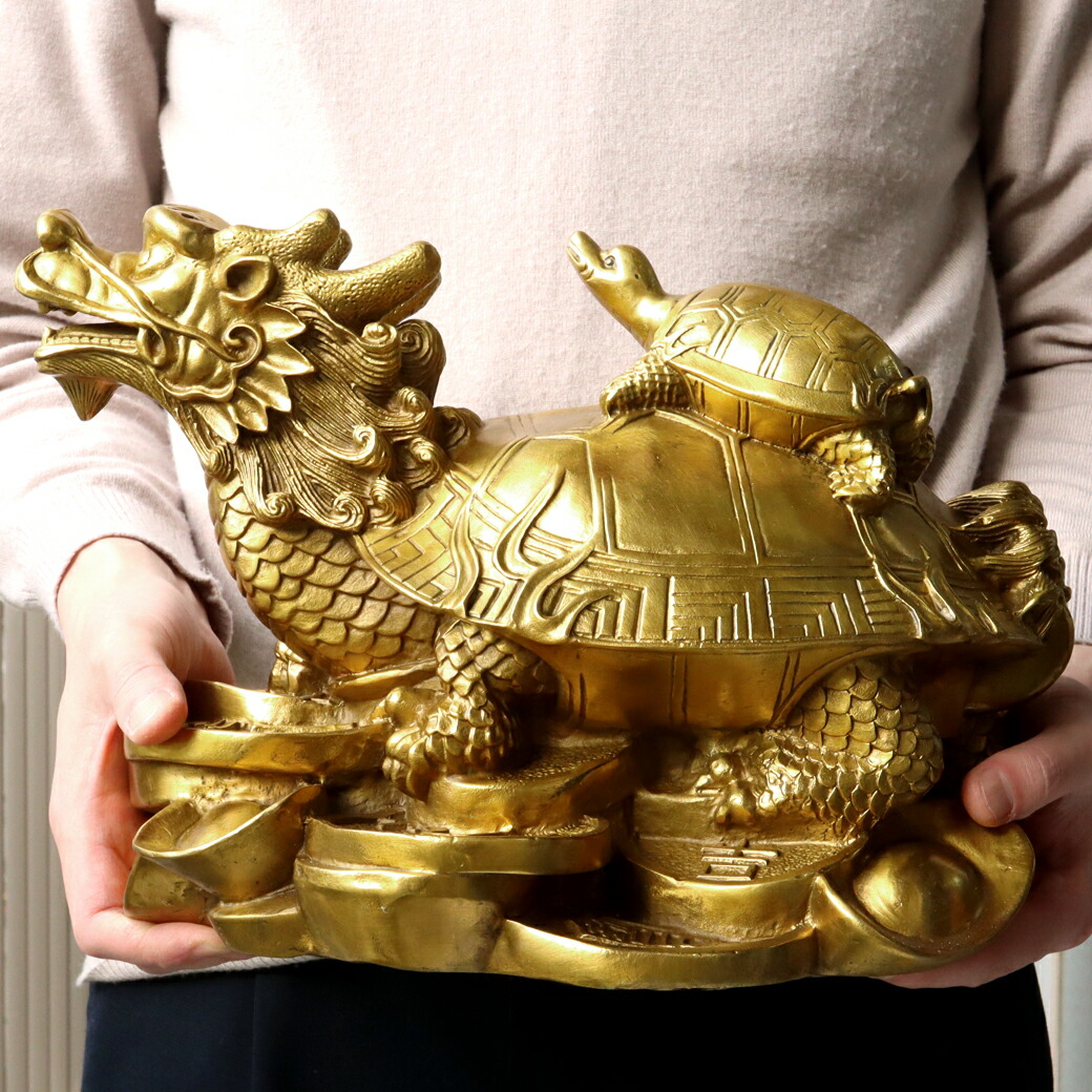 楽天市場】龍亀 ロングイ 置き物 彫刻 LLサイズ 4.4kg 特大 大きい