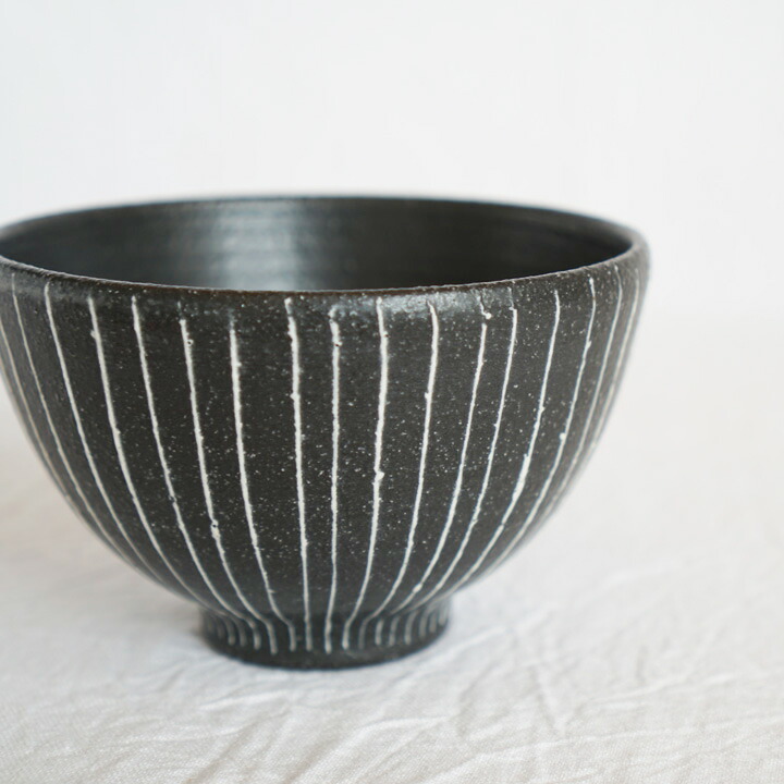 楽天市場】奥田 章 黒十草丸碗 SS│小鉢 ボウル 飯碗 茶碗 しましま