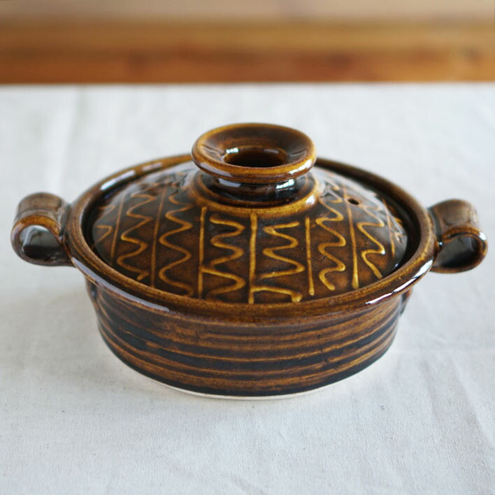楽天市場】ま工房 牧田亮 楕円 小 ノーマル│冬の器 土鍋 直火 茶色
