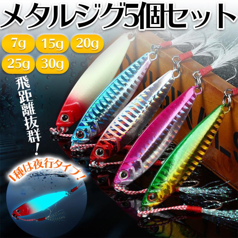 楽天市場】メタルジグ 5個セット ジギング ショアジギング アジング