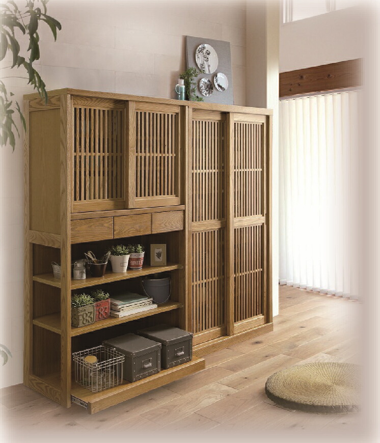 楽天市場】幅90cm 高さ160cm 収納庫 食器棚 タモ 天然木 完成品 日本製