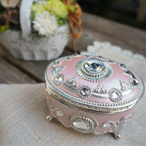 楽天市場】【スワロフスキーアンチモニーオルゴール だ円形