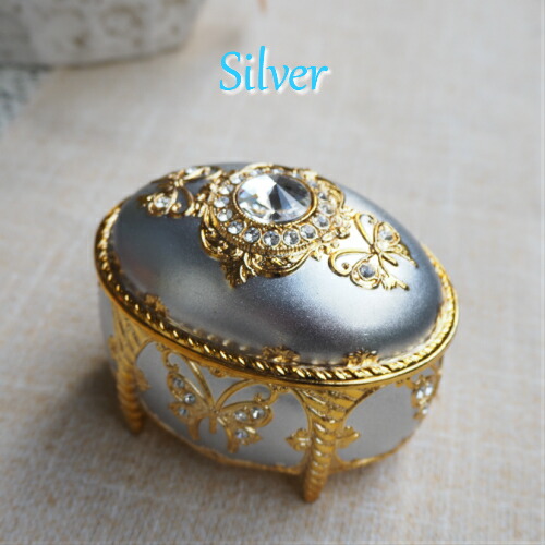 楽天市場】【スワロフスキーアンチモニー（だ円）】 オルゴール 宝石箱