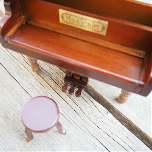 楽天市場】【 木製ミニアンティークオルゴール グランドピアノ