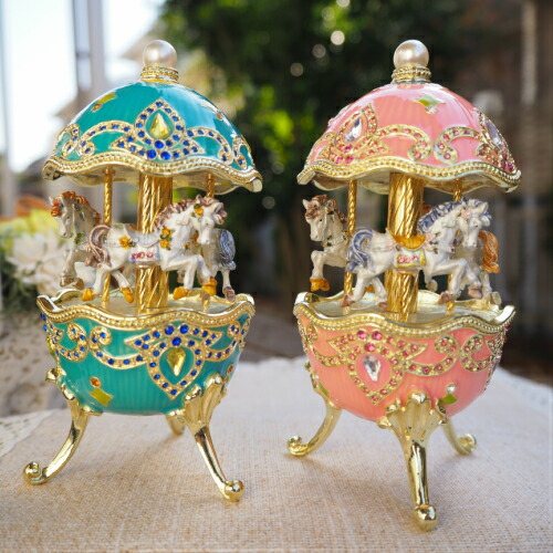 楽天市場】【ピューターメリーゴーランドオルゴール】 オルゴール