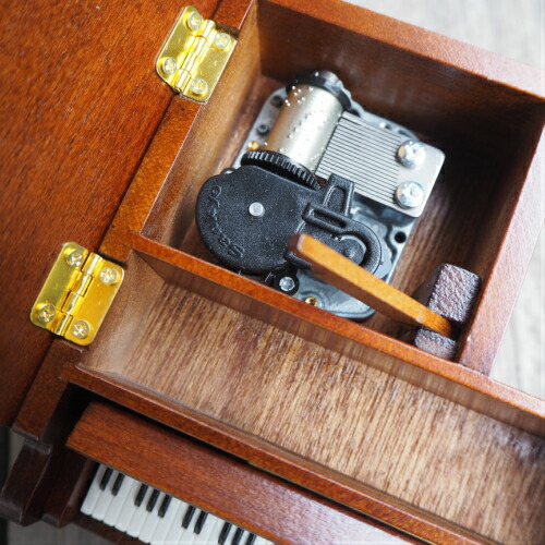 楽天市場】【 木製ミニアンティークオルゴール グランドピアノ