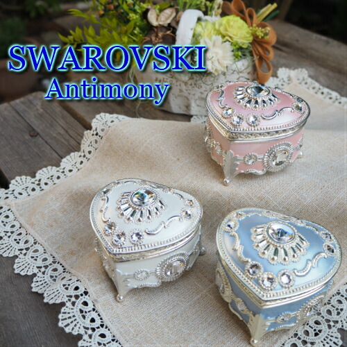 楽天市場】【スワロフスキーアンチモニーオルゴール ハート形