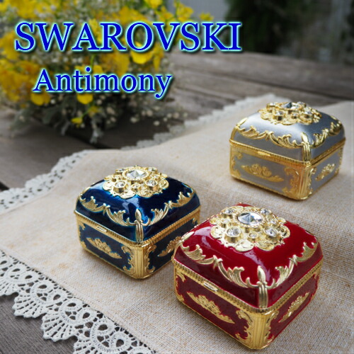楽天市場】【スワロフスキーアンチモニーオルゴール（スクエア型