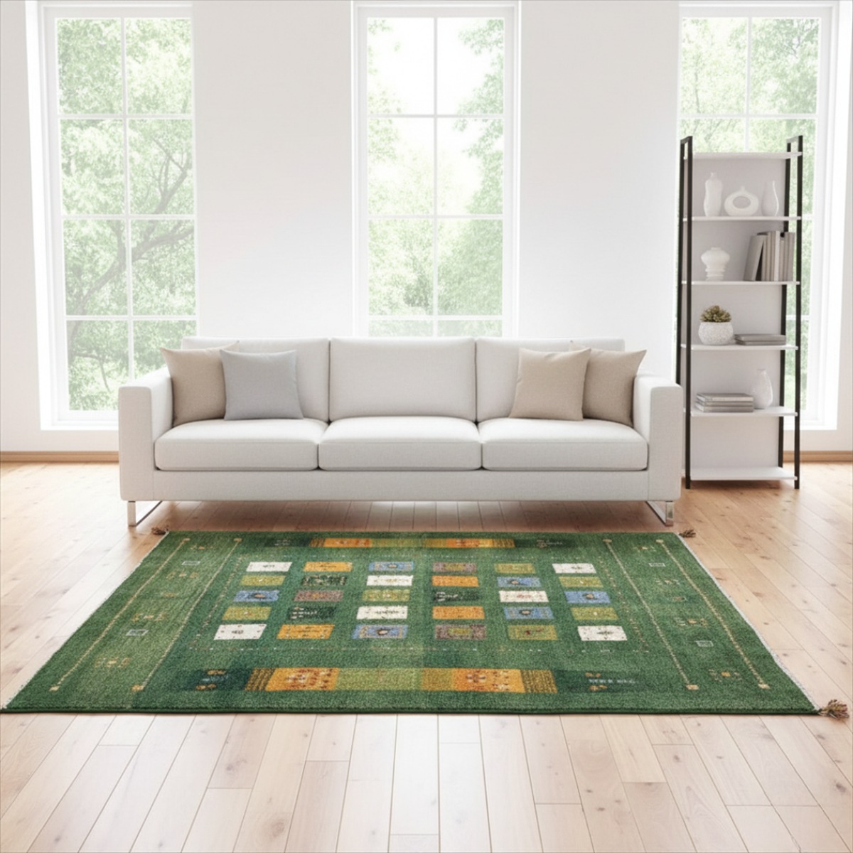 楽天市場】ペルシャ ギャッベ 本場イラン産 グリーン ラグ ギャベ